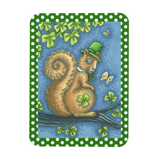 ST. PATRICK'S IRISH LEPRECHAUN SQUIRREL MAGNET (Vertikal)