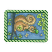 ST. PATRICK'S IRISH LEPRECHAUN SQUIRREL MAGNET (Horizontal)