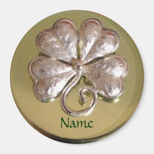 St. Patricks Irish Nachname Magnet! Gold Magnet (Vorne)