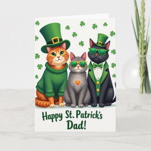 St Patricks Katze Papa Karte (Vorderseite)