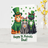 St Patricks Katze Papa Karte (Gelbe Blume)