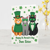 St Patricks Katze Schwester Karte (Gelbe Blume)
