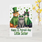 St Patricks Katzen Kunstkarte Karte (Gelbe Blume)