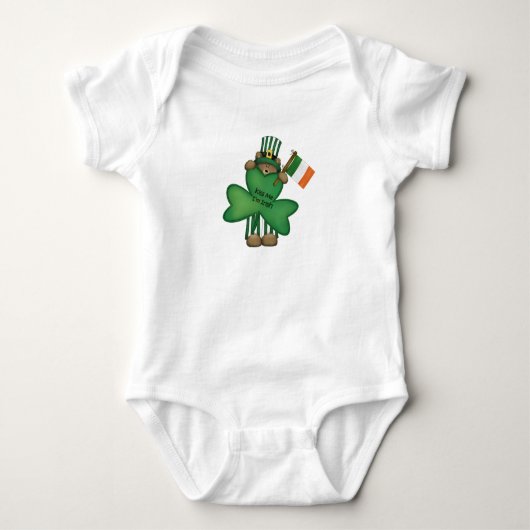 St Patrick's Kiss Me Irish Teddy Bear Baby Romper Baby Strampler (Vorderseite)