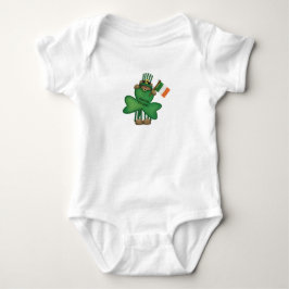 St Patrick's Kiss Me Irish Teddy Bear Baby Romper Strampler