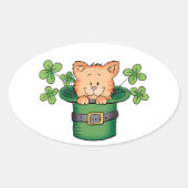 St. Patricks Kitty Ovaler Aufkleber (Vorderseite)