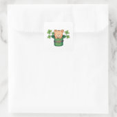 St. Patricks Kitty Quadratischer Aufkleber (Tasche)