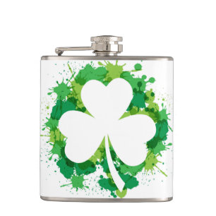 St. Patricks Klee Vinyl umwickelte Flasche Flachmann