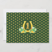 St Patrick's Kleeblatt Lucky Eins Geburtstag Einladung (Rückseite)