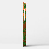 ST PATRICK'S KLEEBLATT ORANGE GREEN DAMASK MONOGRA Case-Mate iPhone HÜLLE (Rückseite / Links)