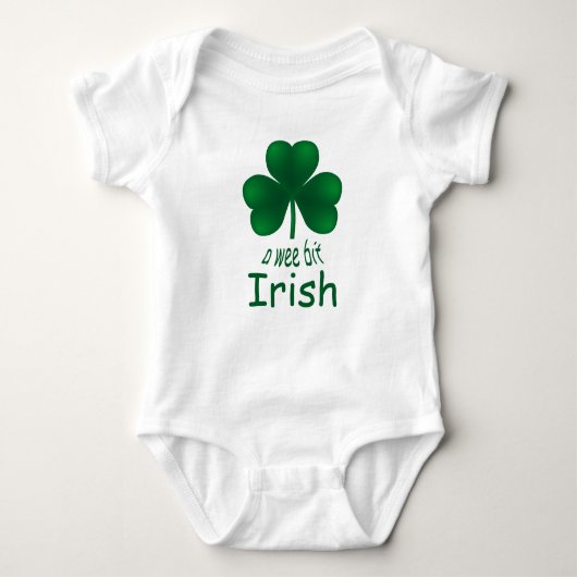 St Patrick's Kleeblatt Wee Bit Irish Säugling Stra Baby Strampler (Vorderseite)