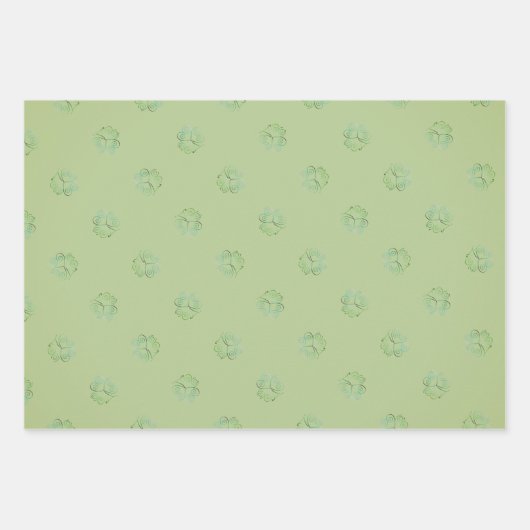 St. Patrick's Kleeblatts Blassgrün Geschenkpapier Set (Vorderseite 3)