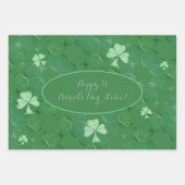 St. Patrick's Kleeblatts Blassgrün Geschenkpapier Set (Vorderseite 2)