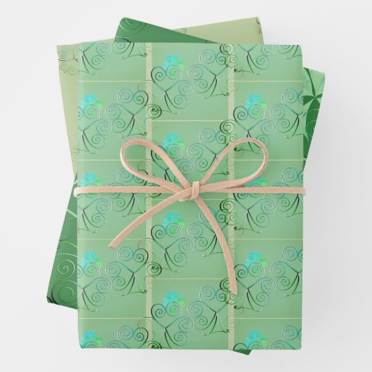 St. Patrick's Kleeblatts Blassgrün Geschenkpapier Set (Beispiel)