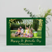 St Patricks Kleeblatts Foto Folien Feiertagskarte (Stehend vorne)