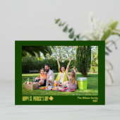 St Patricks Kleeblatts Foto Folien Feiertagskarte (Stehend vorne)