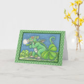 ST. PATRICK'S KLEINE IRISH DRAGON GREETING CARD KARTE (Gelbe Blume)