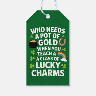 St Patricks Lehrer Glücksbringer Klee Irisch Geschenkanhänger