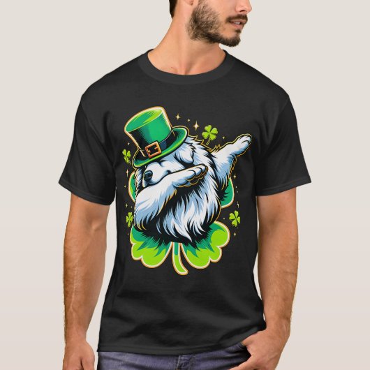 St Patricks Leprechaun Dabbing Great Pyrenees Dog T-Shirt (Vorderseite)