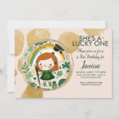 St. Patricks Lucky Birthday Girl Kleeblatt Artist Einladung (Vorderseite)