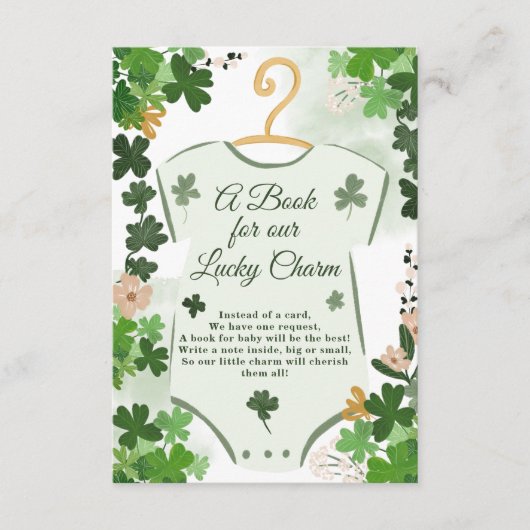 St. Patrick's Lucky Charm Books for Baby Shower Begleitkarte (Vorderseite)