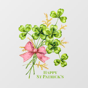 St Patrick's Lucky Charm Kleeblätter Vintag Niedli Fensteraufkleber
