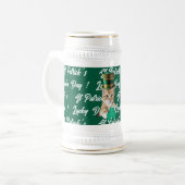St Patrick's Lucky Day Cute Cat Leprechaun Hat, Bierglas (Vorderseite Links)