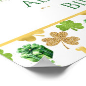 St Patricks Lucky Ein erster Geburtstag Willkommen Poster (Ecke)