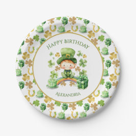 St Patricks Lucky Eins Erstgeburtenpapier-Platte Pappteller