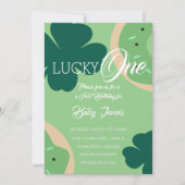 St. Patricks Lucky Erster Geburtstag Kleeblatt Don Einladung (Vorderseite)