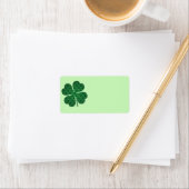 St Patricks Lucky Four Leaf Green Clover Pattern Adressaufkleber (Insitu)