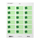 St Patricks Lucky Four Leaf Green Clover Pattern Adressaufkleber (Vorne)