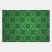 St Patricks Lucky Four Leaf Green Clover Pattern Geschenkpapier Set (Vorderseite 3)