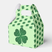 St Patricks Lucky Four Leaf Green Clover Pattern Geschenkschachtel (Rückseite)