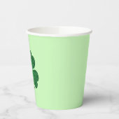St Patricks Lucky Four Leaf Green Clover Pattern Pappbecher (Links)