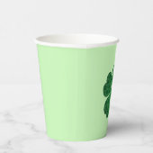 St Patricks Lucky Four Leaf Green Clover Pattern Pappbecher (Rechts)