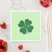 St Patricks Lucky Four Leaf Green Clover Pattern Serviette (Beispiel)