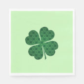St Patricks Lucky Four Leaf Green Clover Pattern Serviette (Vorderseite)