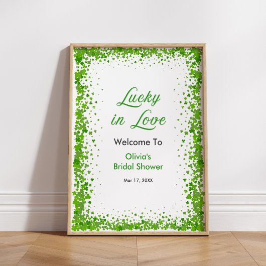 St Patrick's Lucky in Love Bridal Shower Welcome  Poster