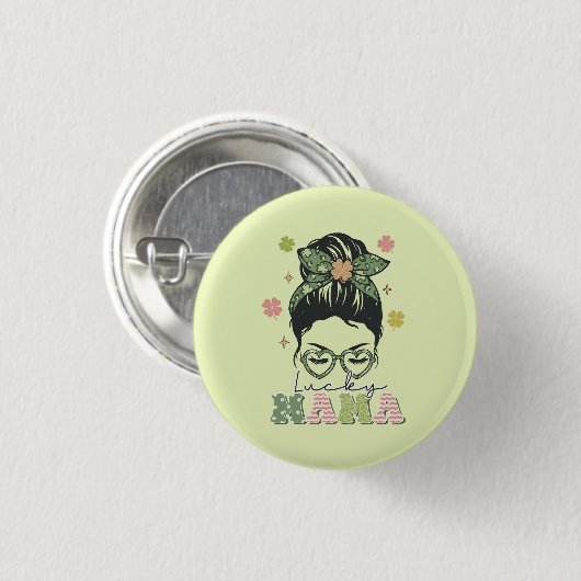 St. Patrick's Lucky Mama Button (Vorne & Hinten)