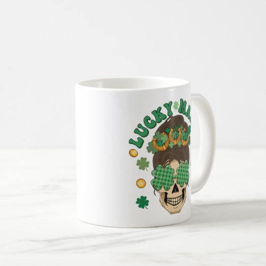 St. Patrick's Lucky Mama Skeleton Kaffeetasse (VorderseiteRechts)