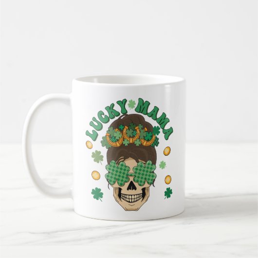 St. Patrick's Lucky Mama Skeleton Kaffeetasse (Links)
