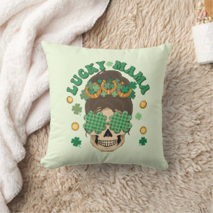 St. Patrick's Lucky Mama Skeleton Kissen