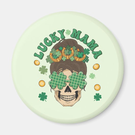 St. Patrick's Lucky Mama Skeleton Magnet (Vorne)