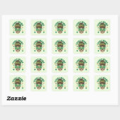 St. Patrick's Lucky Mama Skeleton Quadratischer Aufkleber (Blatt)