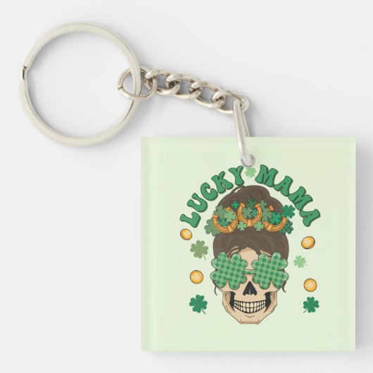St. Patrick's Lucky Mama Skeleton Schlüsselanhänger (Vorderseite)