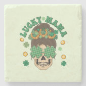 St. Patrick's Lucky Mama Skeleton Steinuntersetzer (Vorderseite)