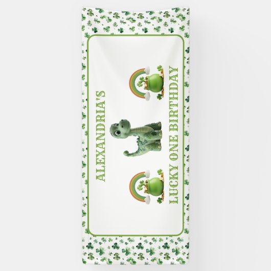 St Patricks Lucky One Dinosaur Banner (Vertikal)