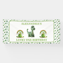 St Patricks Lucky One Dinosaur Banner