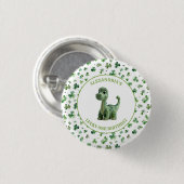 St Patricks Lucky One Dinosaur Button (Vorne & Hinten)